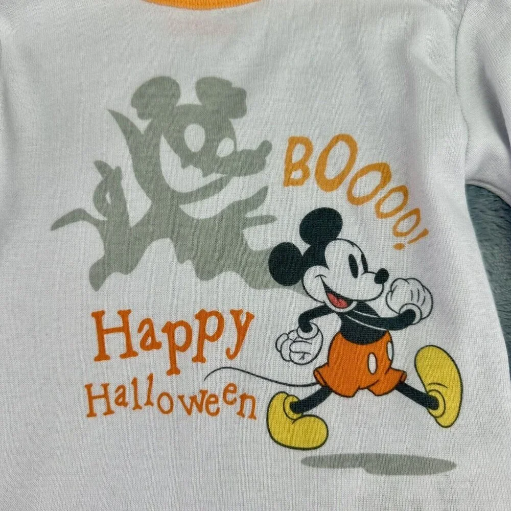 DISNEY Mickey Mouse 2‎ Pc Pajama Set Girl's Sz 18 mos. Orange Spookie Cotton NWT